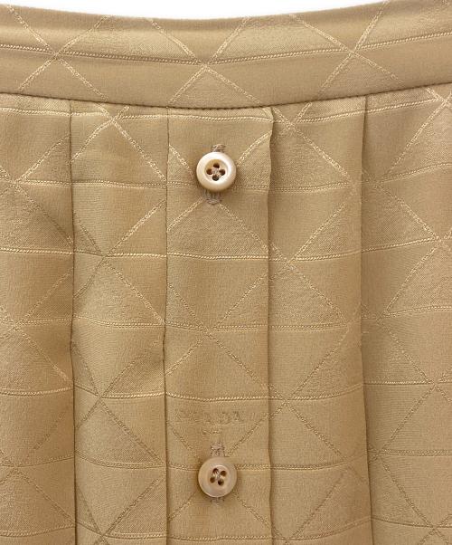 PRADA（プラダ）PRADA (プラダ) シルクスカート ベージュ サイズ:40の古着・服飾アイテム
