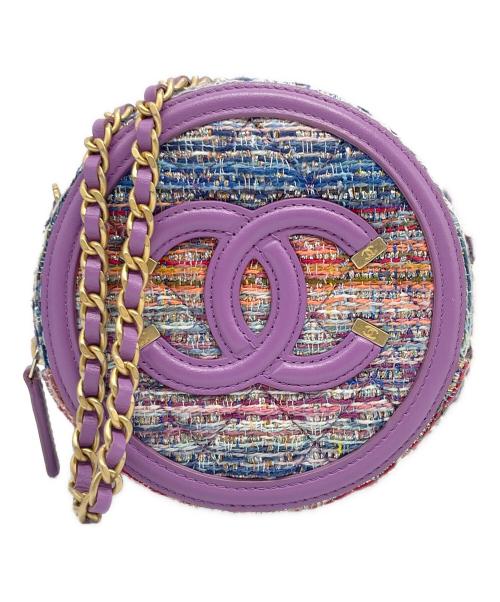 CHANEL（シャネル）CHANEL (シャネル) CCフィリグリー チェーンショルダーバッグ パープル×マルチカラーの古着・服飾アイテム