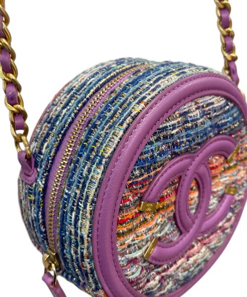 CHANEL（シャネル）CHANEL (シャネル) CCフィリグリー チェーンショルダーバッグ パープル×マルチカラーの古着・服飾アイテム