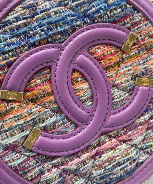 CHANEL（シャネル）CHANEL (シャネル) CCフィリグリー チェーンショルダーバッグ パープル×マルチカラーの古着・服飾アイテム