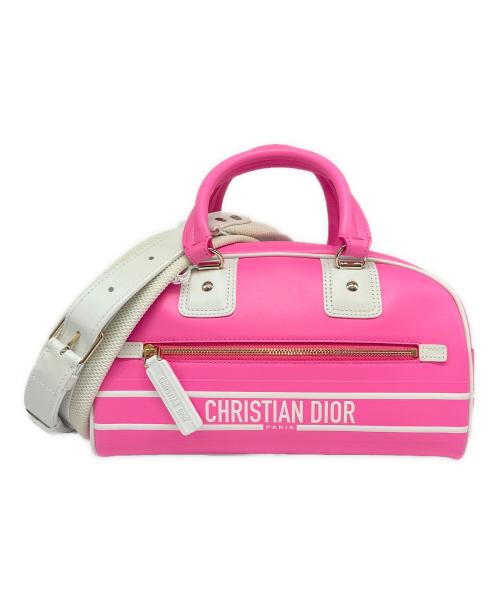 Christian Dior（クリスチャン ディオール）Christian Dior (クリスチャン ディオール) ヴァイブ スモール ボウリング バッグ  ショッキングピンク サイズ:スモールの古着・服飾アイテム
