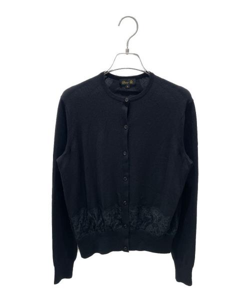DRAWER（ドゥロワー）DRAWER (ドゥロワー) レース切替カーディガン ブラック サイズ:1の古着・服飾アイテム