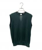 DRAWERドゥロワー）の古着「カシミヤシルク クルーネックノースリーブニット」｜グリーン