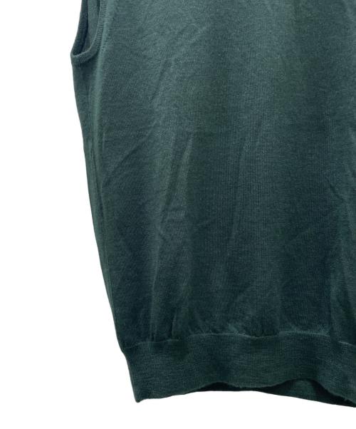 DRAWER（ドゥロワー）DRAWER (ドゥロワー) カシミヤシルク クルーネックノースリーブニット グリーン サイズ:Freeの古着・服飾アイテム