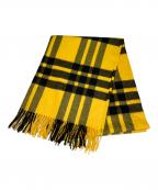 JOHNSTONS OF ELGINジョンストンズオブエルガン）の古着「カシミヤ大判ストール」｜イエロー×ブラック