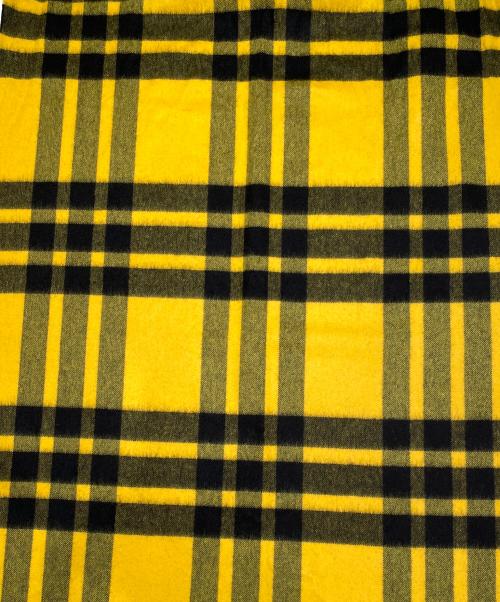 JOHNSTONS OF ELGIN（ジョンストンズオブエルガン）JOHNSTONS OF ELGIN (ジョンストンズオブエルガン) カシミヤ大判ストール イエロー×ブラックの古着・服飾アイテム