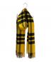 中古・古着 JOHNSTONS OF ELGIN (ジョンストンズオブエルガン) カシミヤ大判ストール イエロー×ブラック：17000円