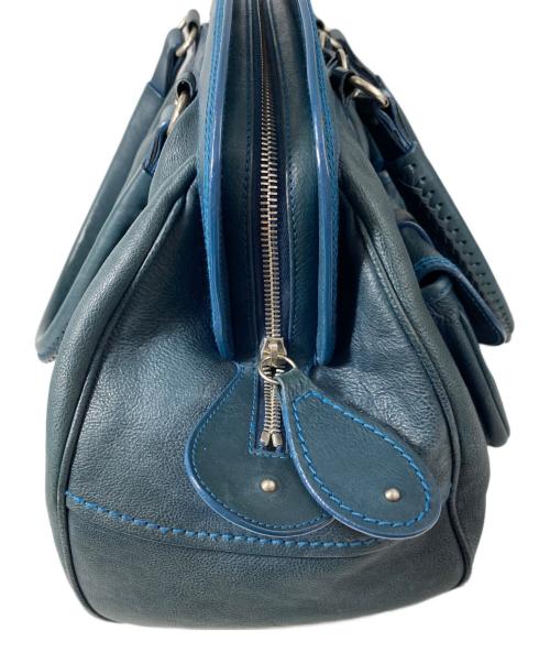 Christian Dior（クリスチャン ディオール）Christian Dior (クリスチャン ディオール) レザーボストンバッグ ブルーの古着・服飾アイテム