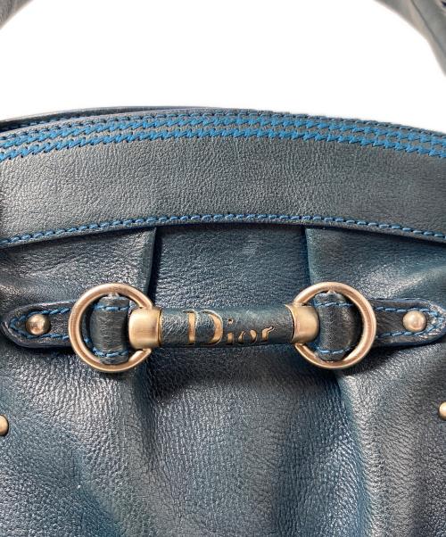 Christian Dior（クリスチャン ディオール）Christian Dior (クリスチャン ディオール) レザーボストンバッグ ブルーの古着・服飾アイテム