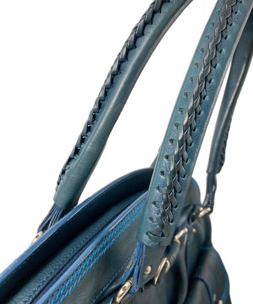 Christian Dior（クリスチャン ディオール）Christian Dior (クリスチャン ディオール) レザーボストンバッグ ブルーの古着・服飾アイテム