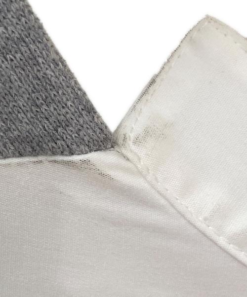 sacai（サカイ）sacai (サカイ) ニット切替カーディガン グレー×ホワイト サイズ:1の古着・服飾アイテム