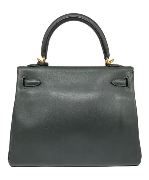 HERMES（エルメス）HERMES (エルメス) ケリー25 内縫い/ゴールド金具/スイフト/グリーン系/X刻印 グリーン系 サイズ:25の古着・服飾アイテム