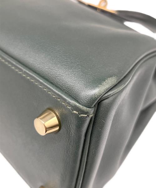 HERMES（エルメス）HERMES (エルメス) ケリー25 内縫い/ゴールド金具/スイフト/グリーン系/X刻印 グリーン系 サイズ:25の古着・服飾アイテム