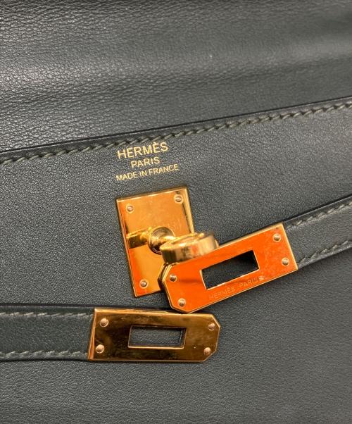 HERMES（エルメス）HERMES (エルメス) ケリー25 内縫い/ゴールド金具/スイフト/グリーン系/X刻印 グリーン系 サイズ:25の古着・服飾アイテム