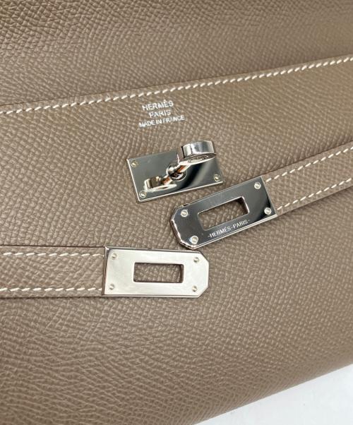 HERMES（エルメス）HERMES (エルメス) ケリーウォレット/シルバー金具/ヴォーエプソン/エトゥープ/C刻印 エトゥープ サイズ:ロングの古着・服飾アイテム