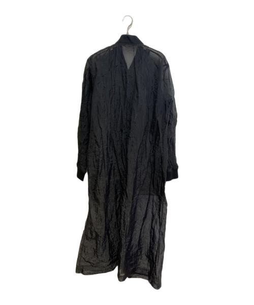 BLACK COMME des GARCONS（ブラックコムデギャルソン）BLACK COMME des GARCONS (ブラックコムデギャルソン) シースルー ロングコート ブラック サイズ:Lの古着・服飾アイテム