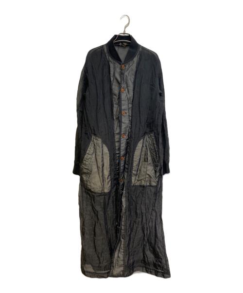 BLACK COMME des GARCONS（ブラックコムデギャルソン）BLACK COMME des GARCONS (ブラックコムデギャルソン) シースルー ロングコート ブラック サイズ:Lの古着・服飾アイテム