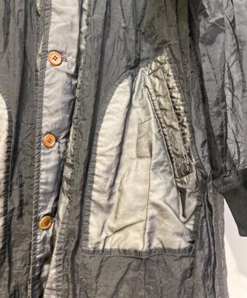 BLACK COMME des GARCONS（ブラックコムデギャルソン）BLACK COMME des GARCONS (ブラックコムデギャルソン) シースルー ロングコート ブラック サイズ:Lの古着・服飾アイテム