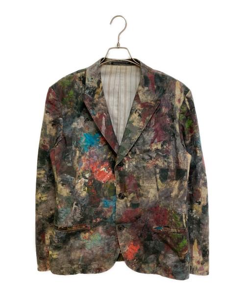 Yohji Yamamoto pour homme（ヨウジヤマモト プールオム）Yohji Yamamoto pour homme (ヨウジヤマモト プールオム) ペイントプリントテーラードジャケット マルチカラー サイズ:2の古着・服飾アイテム