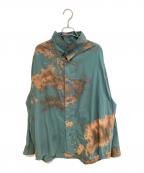 ISSEY MIYAKE MENイッセイミヤケメン）の古着「スプラッシュシャツ」｜グリーン×オレンジ