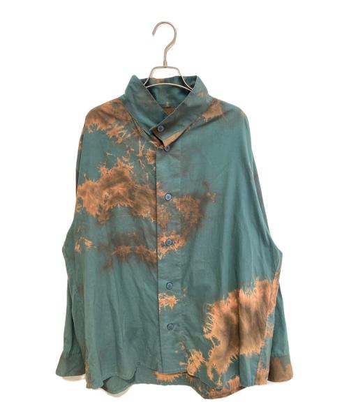 ISSEY MIYAKE MEN（イッセイミヤケメン）ISSEY MIYAKE MEN (イッセイミヤケメン) スプラッシュシャツ グリーン×オレンジ サイズ:2の古着・服飾アイテム
