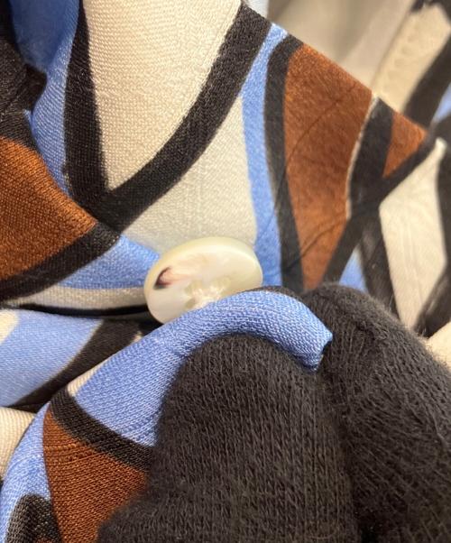 PRADA（プラダ）PRADA (プラダ) 総柄シャツワンピース スカイブルー サイズ:40Sの古着・服飾アイテム