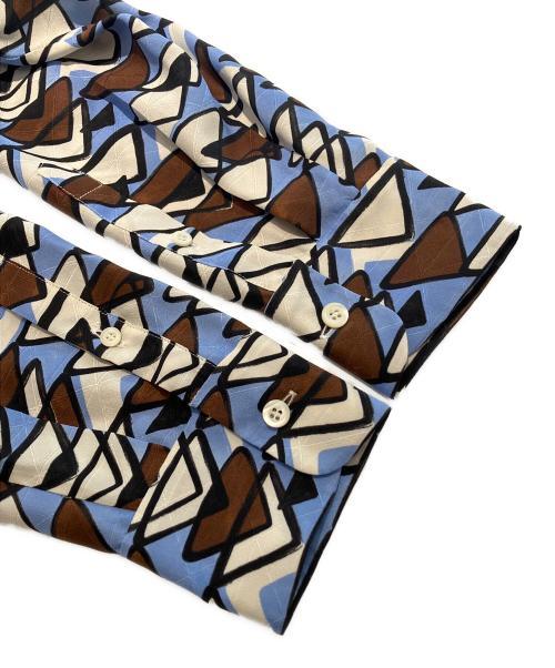 PRADA（プラダ）PRADA (プラダ) 総柄シャツワンピース スカイブルー サイズ:40Sの古着・服飾アイテム