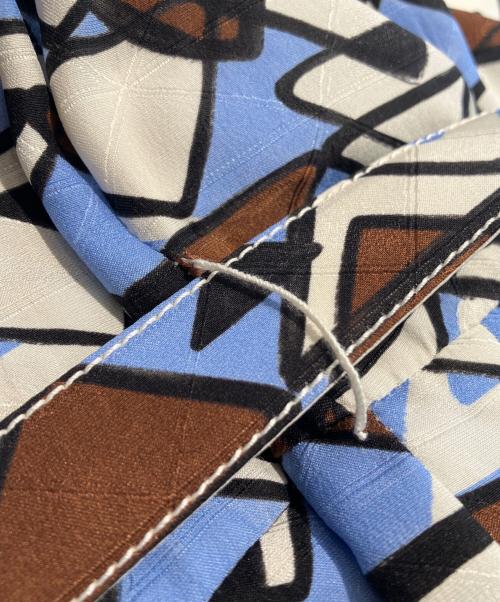 PRADA（プラダ）PRADA (プラダ) 総柄シャツワンピース スカイブルー サイズ:40Sの古着・服飾アイテム