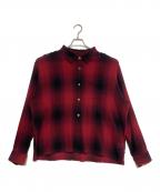 stussyステューシー）の古着「LOOSE WEAVE PLAID SHIRT」｜レッド×ブラック