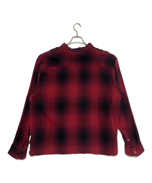 stussy（ステューシー）stussy (ステューシー) LOOSE WEAVE PLAID SHIRT レッド×ブラック サイズ:XLの古着・服飾アイテム