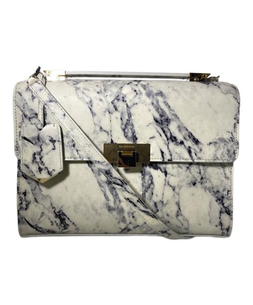 BALENCIAGA（バレンシアガ）BALENCIAGA (バレンシアガ) ルティス 2WAYバッグ ホワイト×ネイビー サイズ:-の古着・服飾アイテム