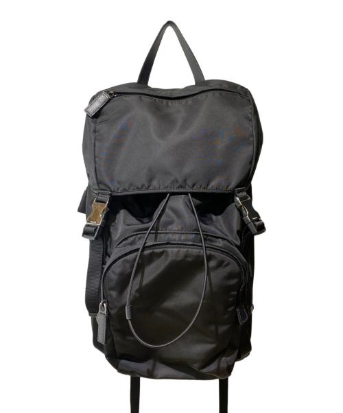 PRADA（プラダ）PRADA (プラダ) 三角ロゴプレート ナイロンリュック ブラックの古着・服飾アイテム