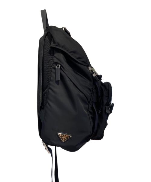 PRADA（プラダ）PRADA (プラダ) 三角ロゴプレート ナイロンリュック ブラックの古着・服飾アイテム
