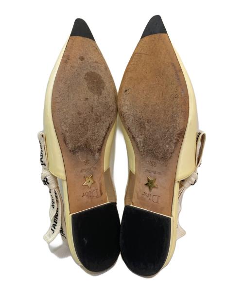 Christian Dior（クリスチャン ディオール）Christian Dior (クリスチャン ディオール) スリングバックパテントパンプス イエロー サイズ:35の古着・服飾アイテム
