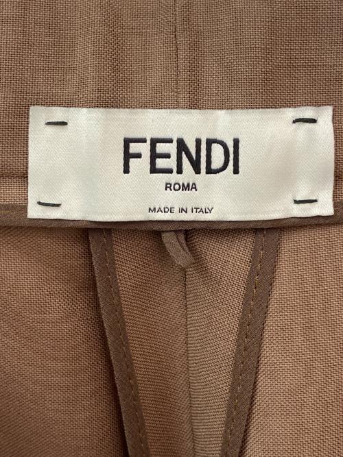 FENDI（フェンディ）FENDI (フェンディ) モヘア混ワイドパンツ ブラウン サイズ:36の古着・服飾アイテム