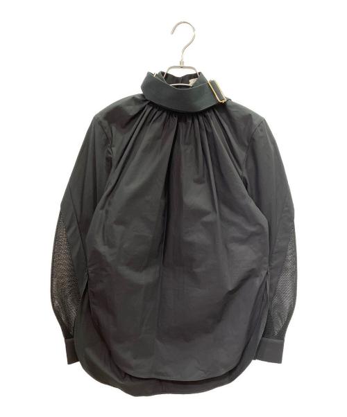 FENDI（フェンディ）FENDI (フェンディ) メッシュ切替アーム デザインブラウス ブラック サイズ:36の古着・服飾アイテム
