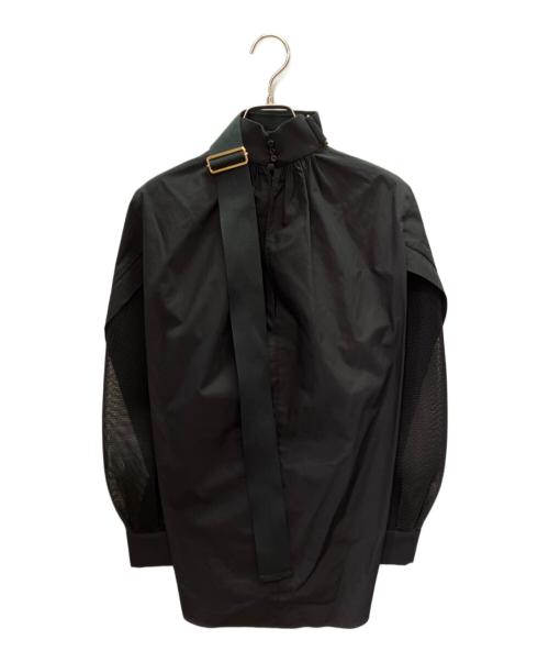 FENDI（フェンディ）FENDI (フェンディ) メッシュ切替アーム デザインブラウス ブラック サイズ:36の古着・服飾アイテム