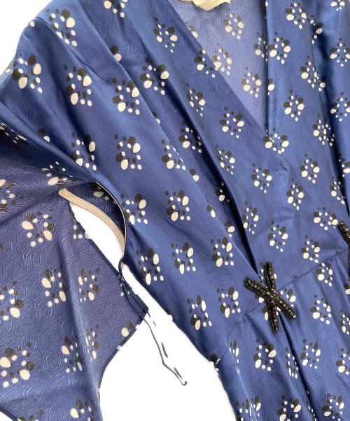 FENDI（フェンディ）FENDI (フェンディ) 総柄 シルク ワンピース ネイビー サイズ:36の古着・服飾アイテム
