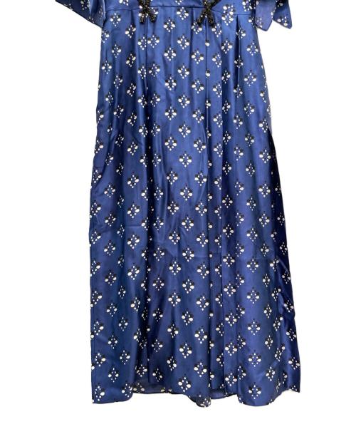 FENDI（フェンディ）FENDI (フェンディ) 総柄 シルク ワンピース ネイビー サイズ:36の古着・服飾アイテム