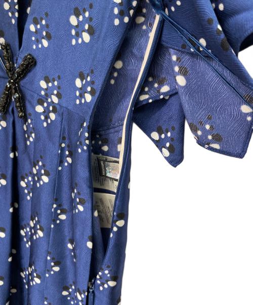 FENDI（フェンディ）FENDI (フェンディ) 総柄 シルク ワンピース ネイビー サイズ:36の古着・服飾アイテム