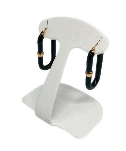 BOTTEGA VENETA（ボッテガベネタ）BOTTEGA VENETA (ボッテガベネタ) ロング フープ ピアス グリーン×ゴールドの古着・服飾アイテム