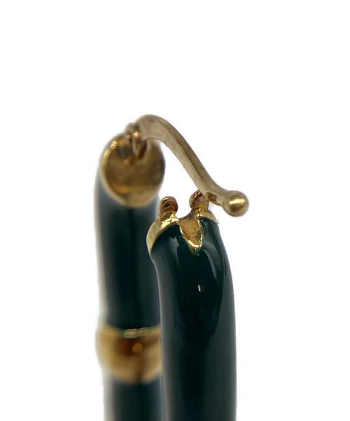 BOTTEGA VENETA（ボッテガベネタ）BOTTEGA VENETA (ボッテガベネタ) ロング フープ ピアス グリーン×ゴールドの古着・服飾アイテム