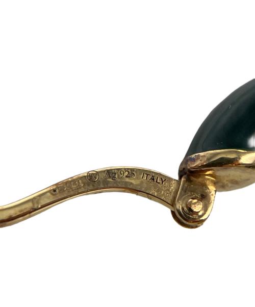 BOTTEGA VENETA（ボッテガベネタ）BOTTEGA VENETA (ボッテガベネタ) ロング フープ ピアス グリーン×ゴールドの古着・服飾アイテム