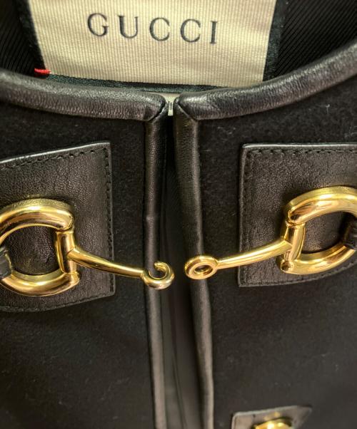 GUCCI（グッチ）GUCCI (グッチ) ホースビット ロングコート ブラック サイズ:40の古着・服飾アイテム