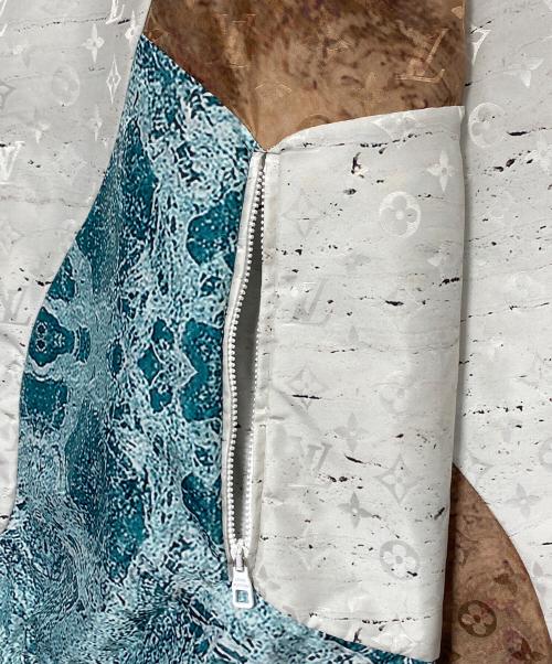 LOUIS VUITTON（ルイ ヴィトン）LOUIS VUITTON (ルイ ヴィトン) モノグラムグラデーションナイロンジップブルゾン ブラウン×ホワイト サイズ:48の古着・服飾アイテム