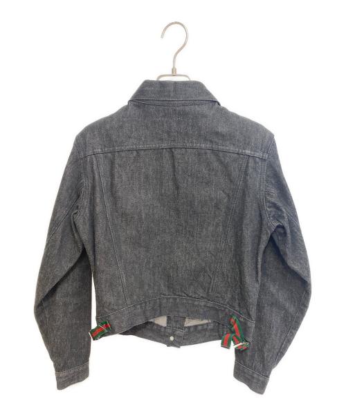 GUCCI（グッチ）GUCCI (グッチ) シェリーベルトショートデニムジャケット ブラック サイズ:40の古着・服飾アイテム