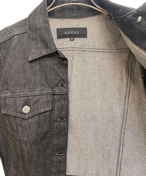 GUCCI（グッチ）GUCCI (グッチ) シェリーベルトショートデニムジャケット ブラック サイズ:40の古着・服飾アイテム