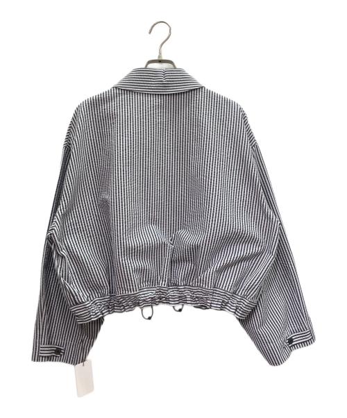 HERMES（エルメス）HERMES (エルメス) シアサッカー ジップブルゾン ネイビー×ホワイト サイズ:34 未使用品の古着・服飾アイテム