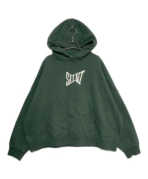 SAINT MICHAEL（セントマイケル）SAINT MICHAEL (セントマイケル) ロゴフーディー グリーン サイズ:Mの古着・服飾アイテム