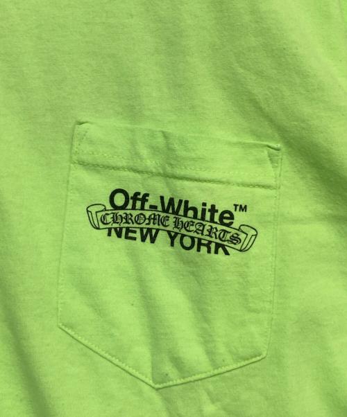 CHROME HEARTS（クロムハーツ）CHROME HEARTS (クロムハーツ) OFFWHITE (オフホワイト) ポケット半袖カットソー 黄緑 サイズ:Mの古着・服飾アイテム